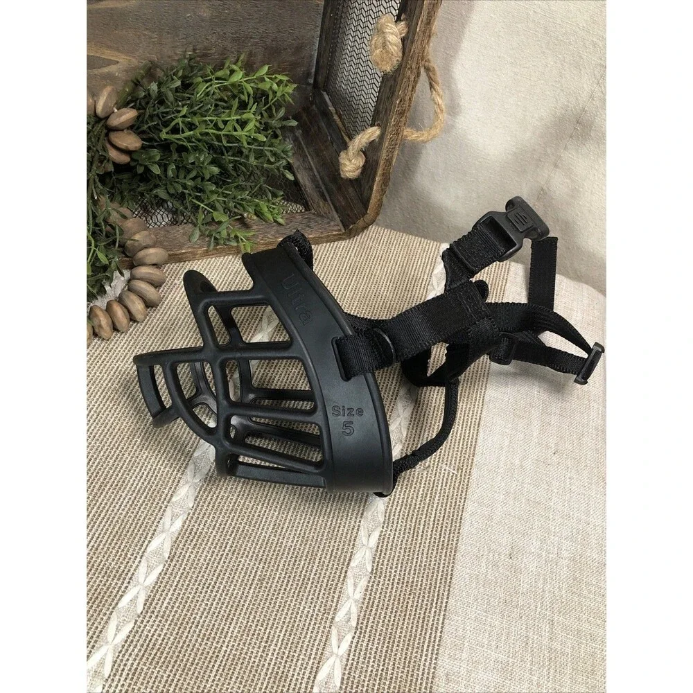 Baskerville Ultra Dog Muzzle Size 5 – Basket Style – Large Dogs – adjustable